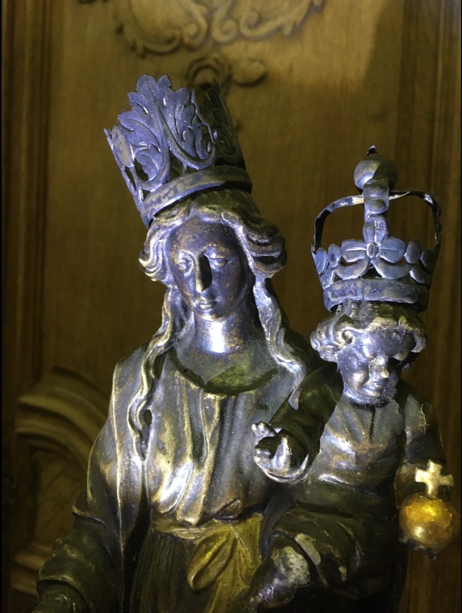 Sculpture Of Virgin Mary With Child 18th Century.-photo-7