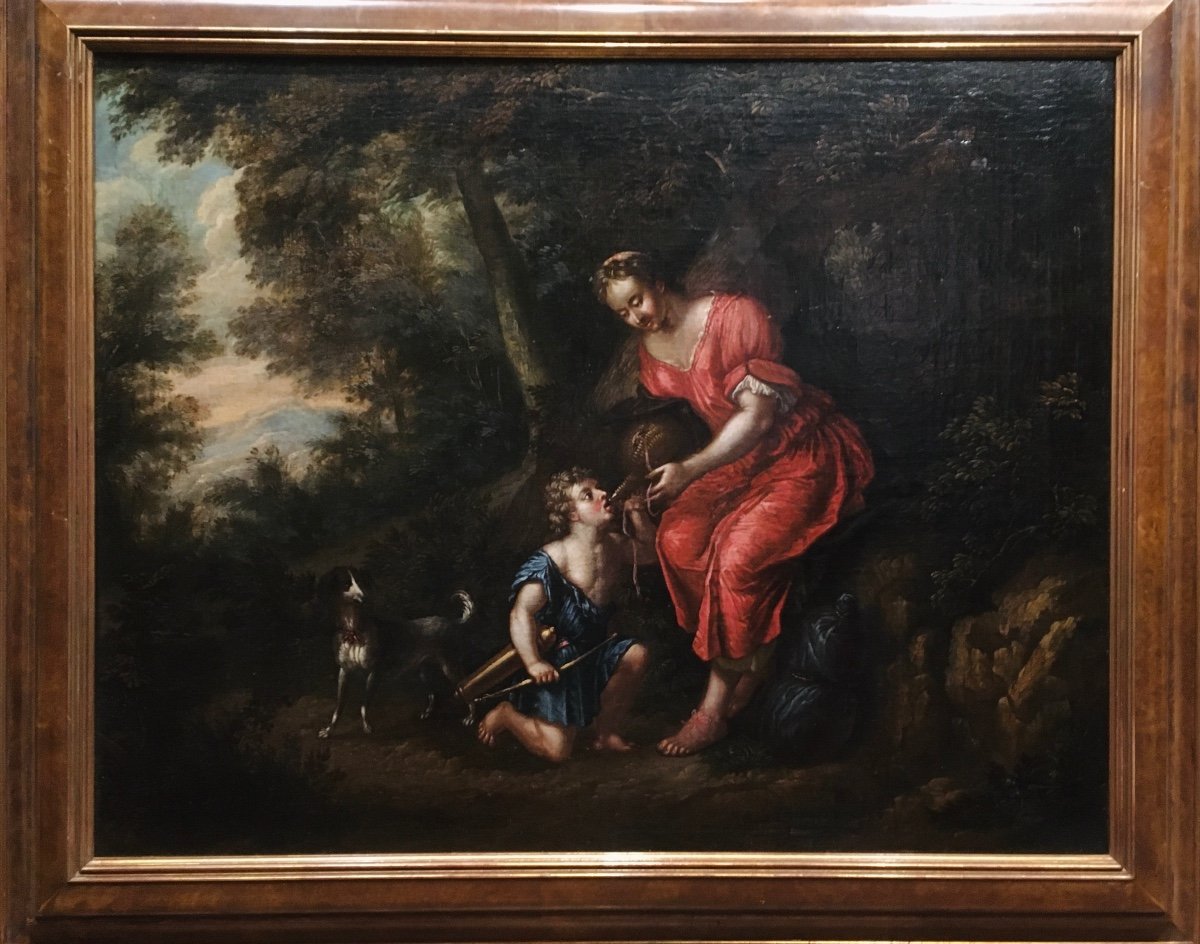 Landscape The Dutch School Of The 12th Century 78 X 55 Cm.-photo-7