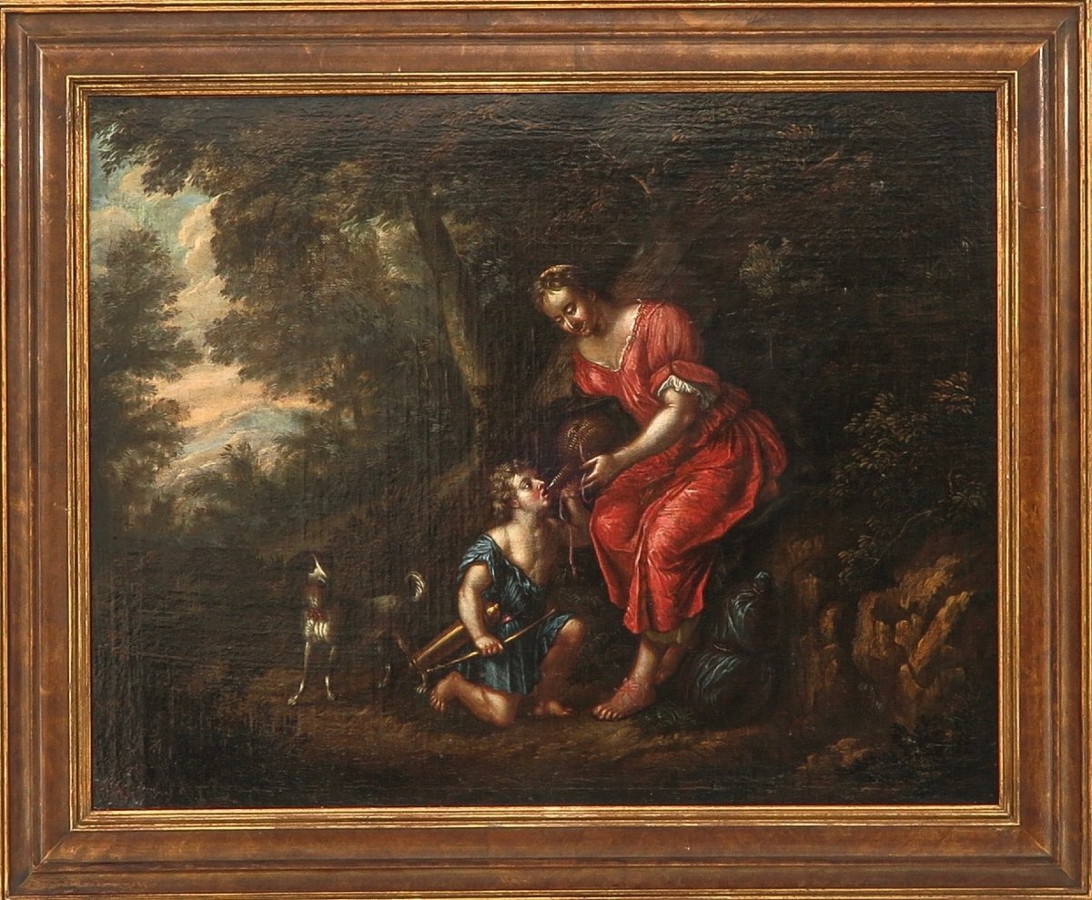 Landscape The Dutch School Of The 12th Century 78 X 55 Cm.