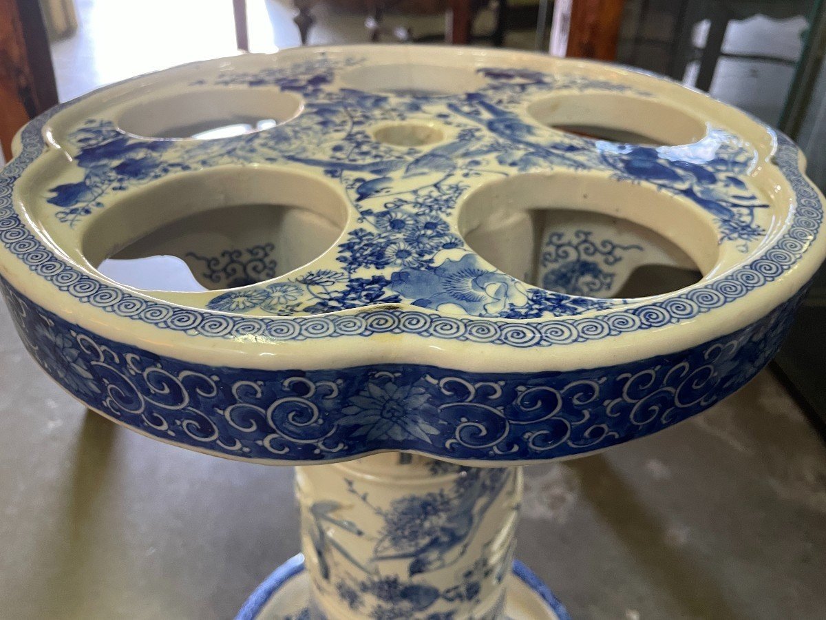 Umbrella Stand / Canes In Blue / White Oriental Porcelain Circa 1900-photo-4