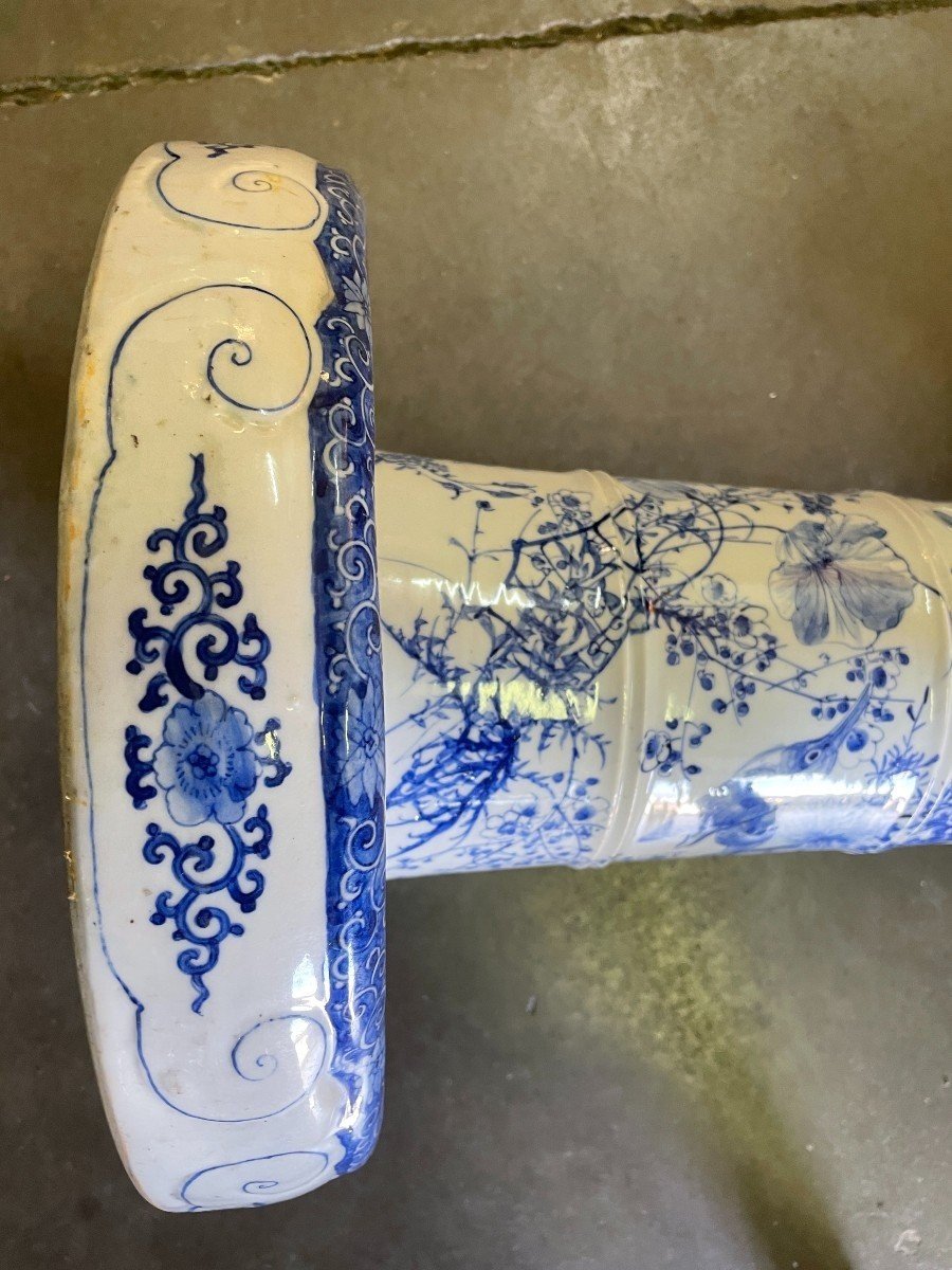 Umbrella Stand / Canes In Blue / White Oriental Porcelain Circa 1900-photo-7