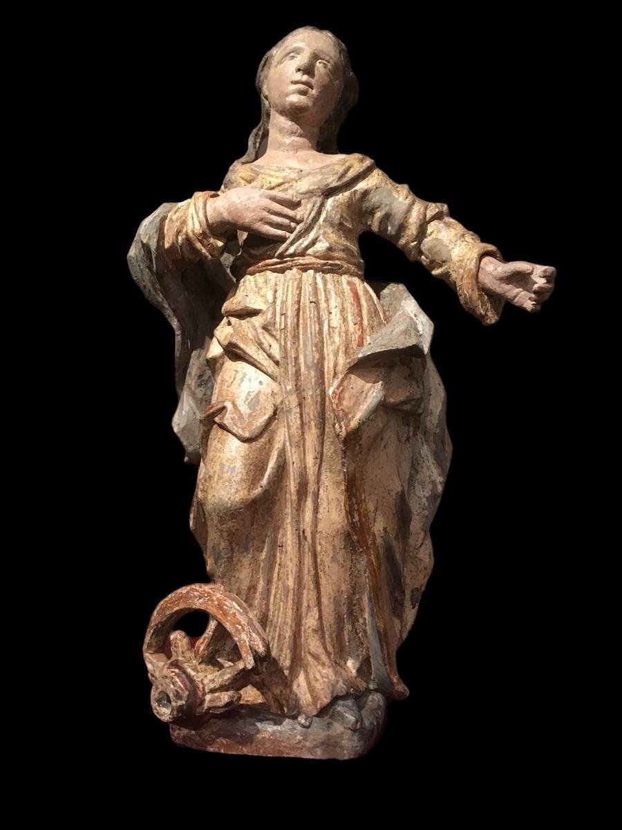 Saint Catherine Of Alexander Around 1600, Height: 58 Cm -photo-3