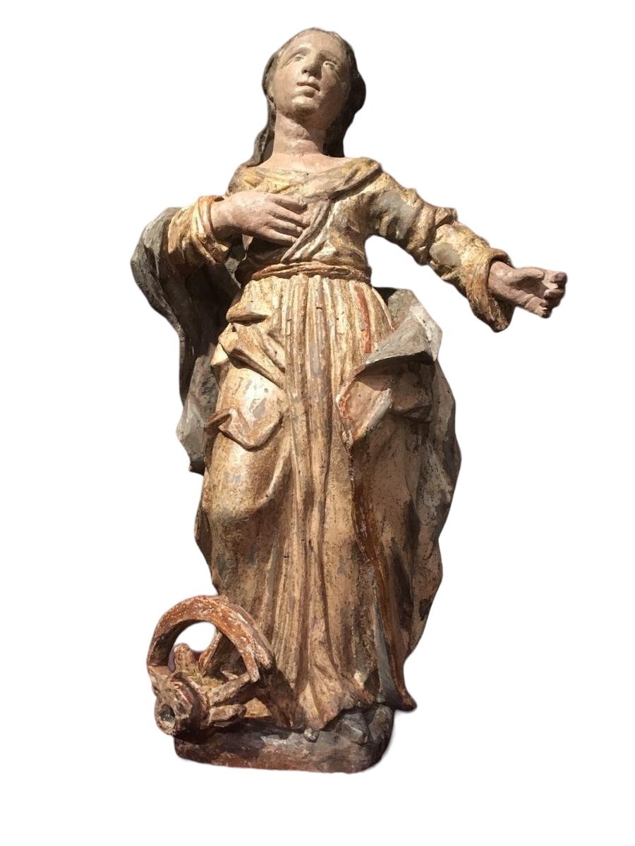 Saint Catherine Of Alexander Around 1600, Height: 58 Cm -photo-8