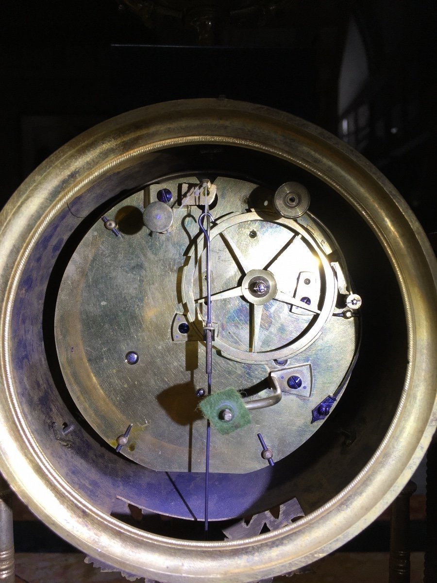 Louis XVI Period Clock, Black Marble And Gilt Bronze -photo-6