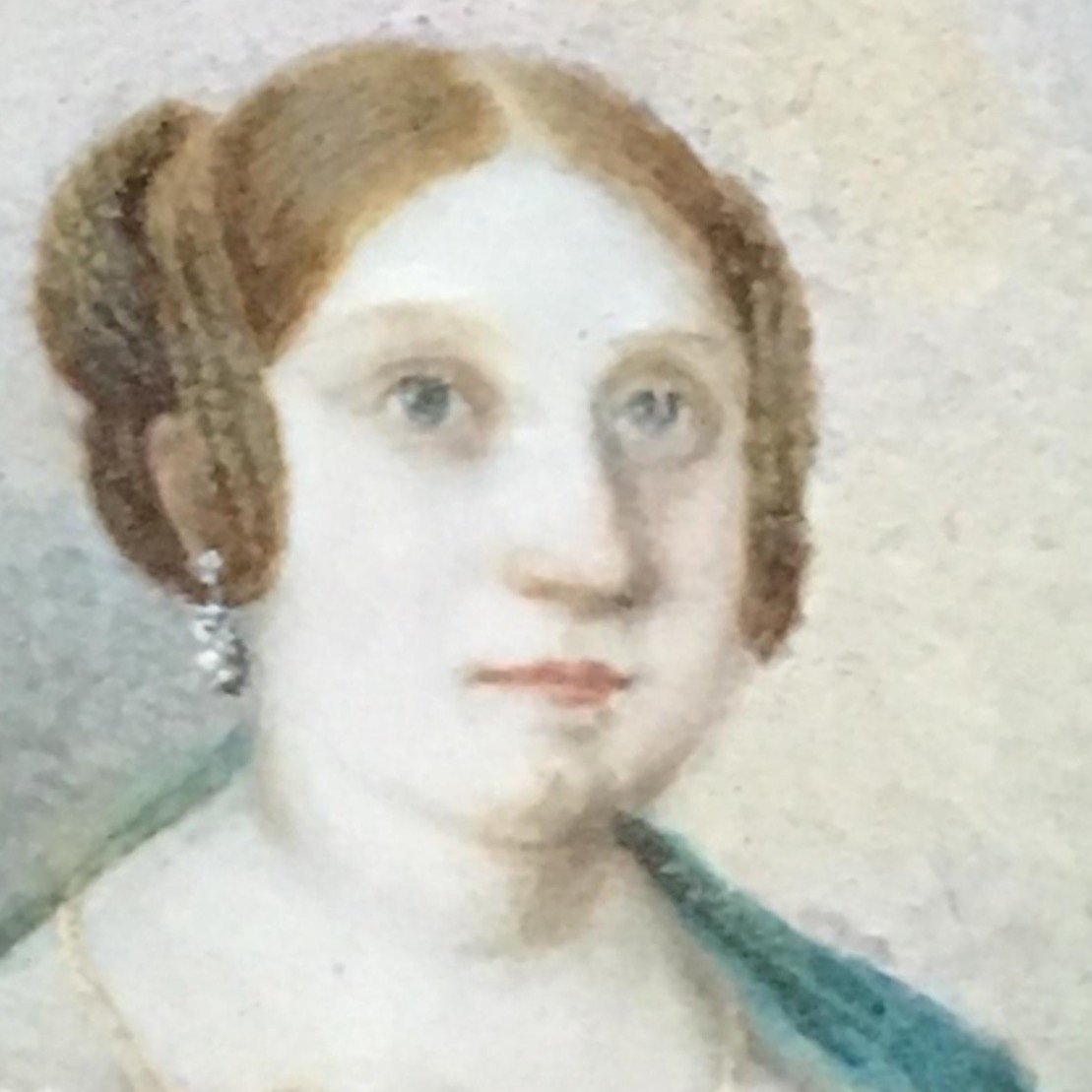 19th Century Miniature Painting, Diameter 6 Cm. -photo-4