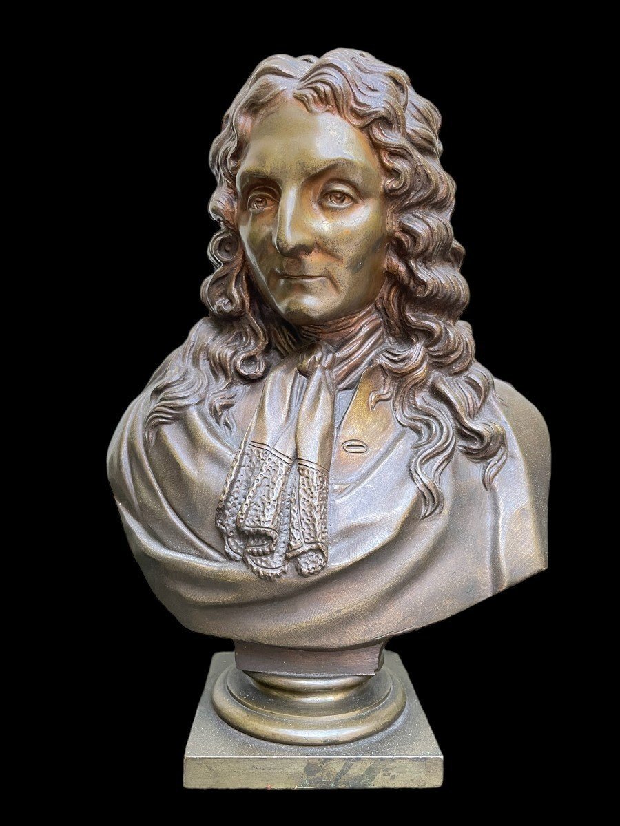 Paire De Bustes De Nobles ( Voltaire & Rousseau ) En Bronze 19ème.-photo-4