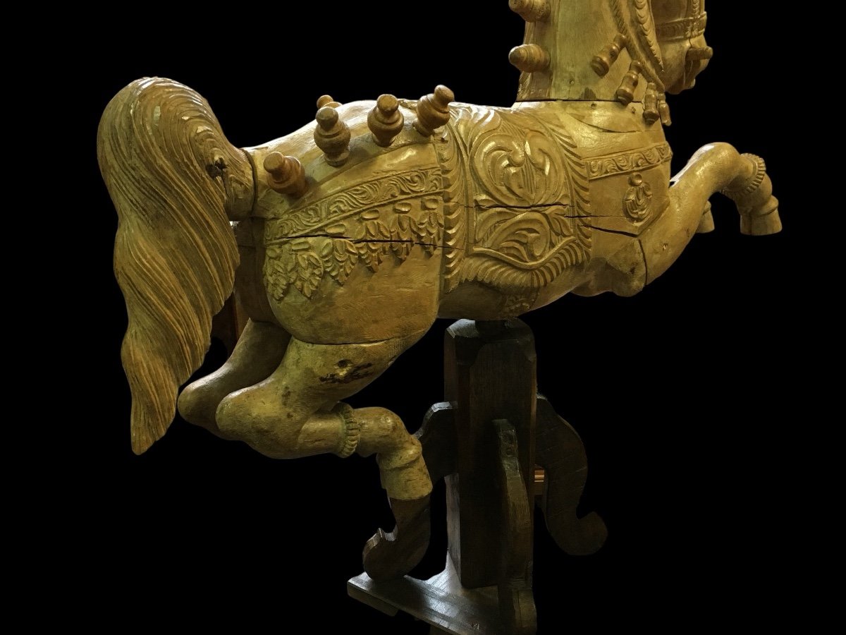 Wooden Horse On Wooden Base. -photo-4