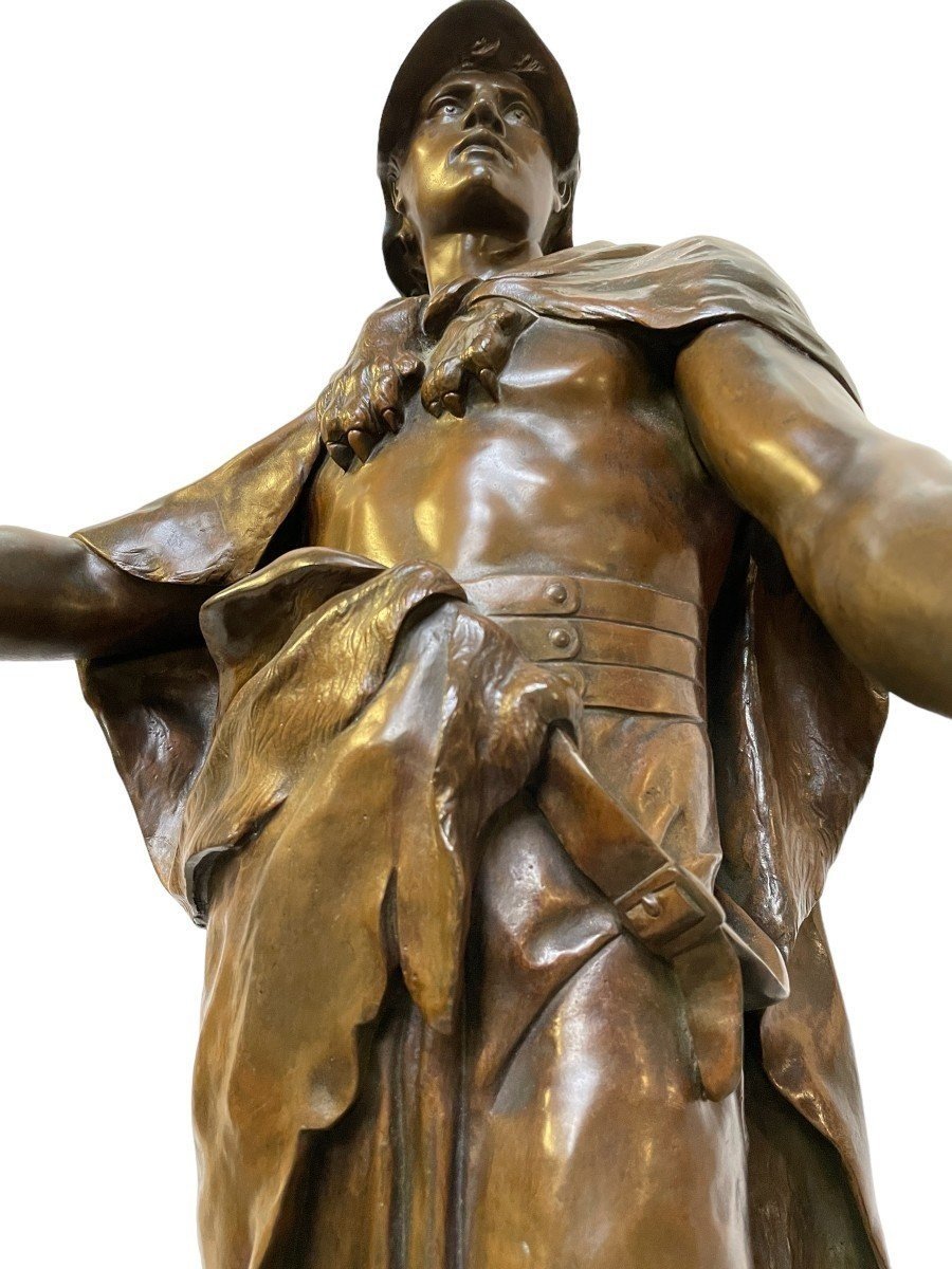 Large Bronze Sculpture "le Devoir" Honor Patria By E.picault 19thc.-photo-6