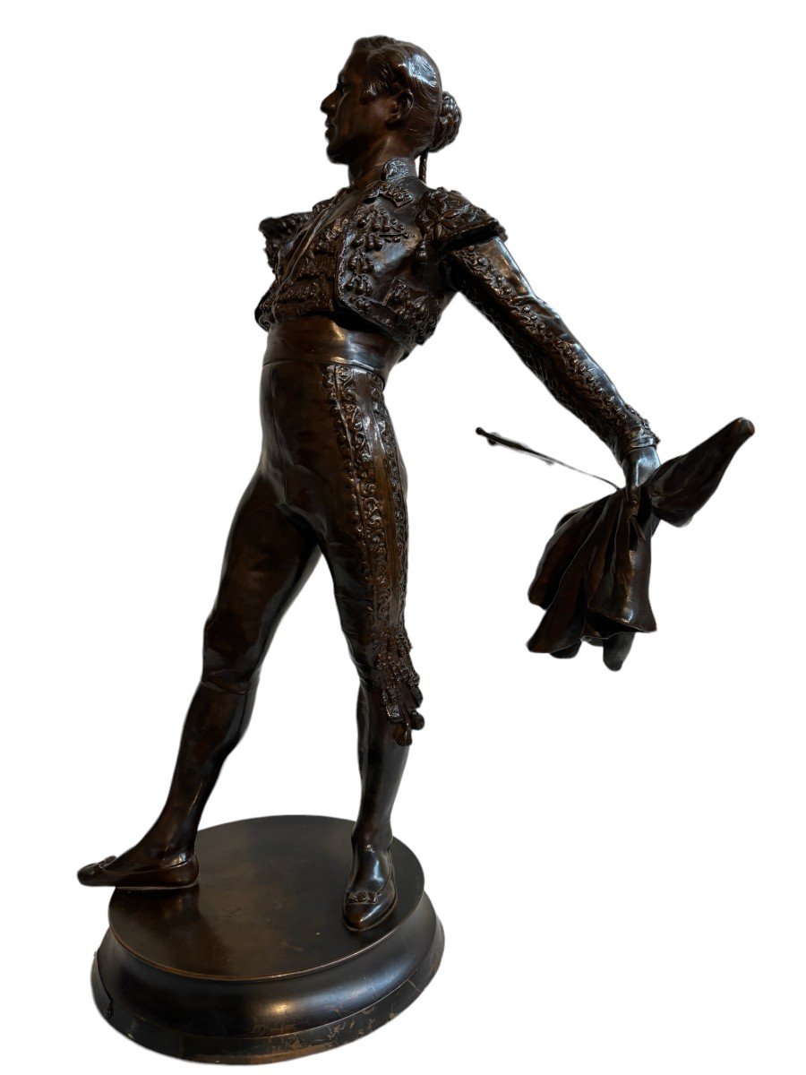Grande Sculpture En Bronze d'Un Matador 19ème.-photo-2