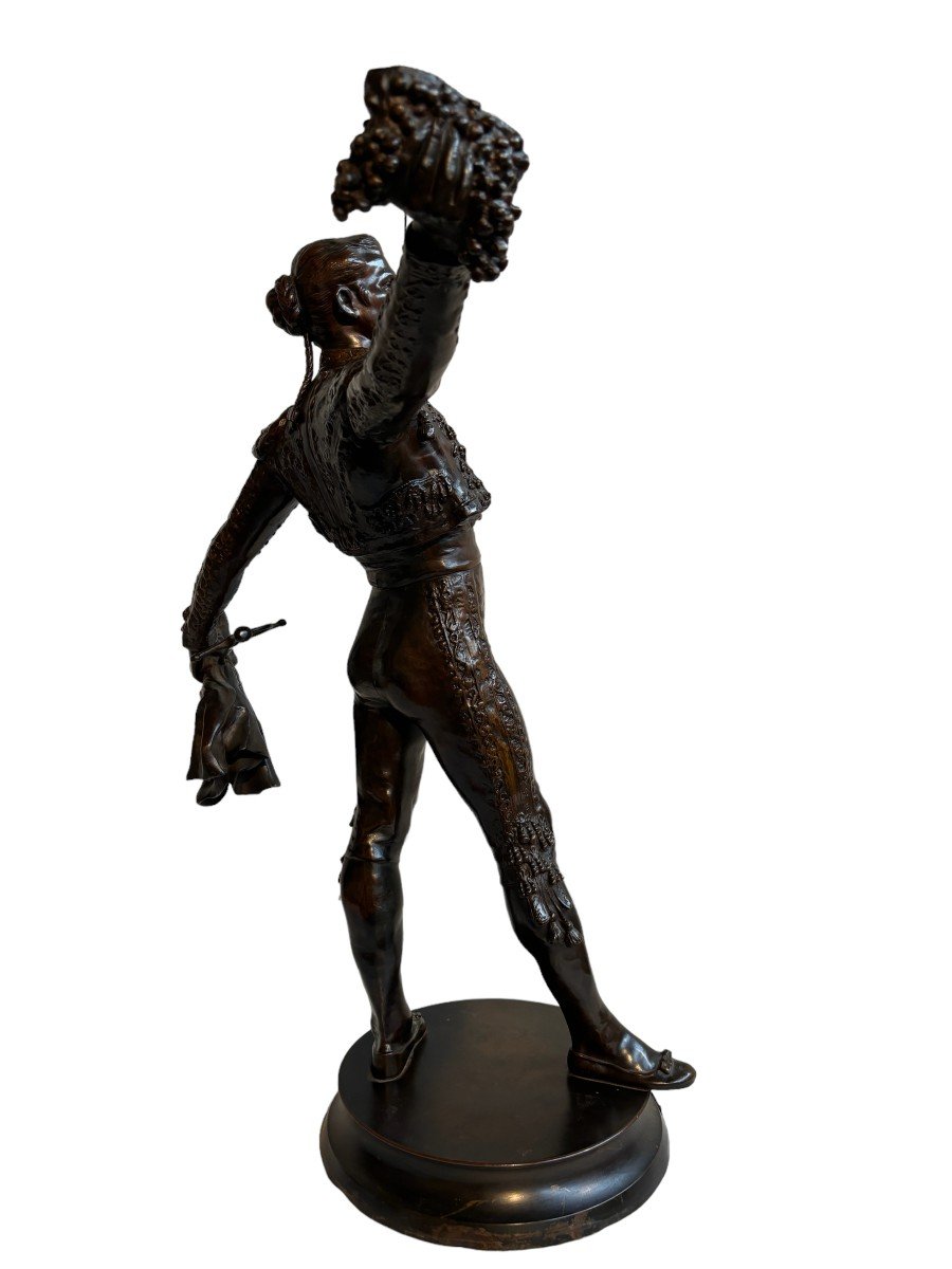 Grande Sculpture En Bronze d'Un Matador 19ème.-photo-5
