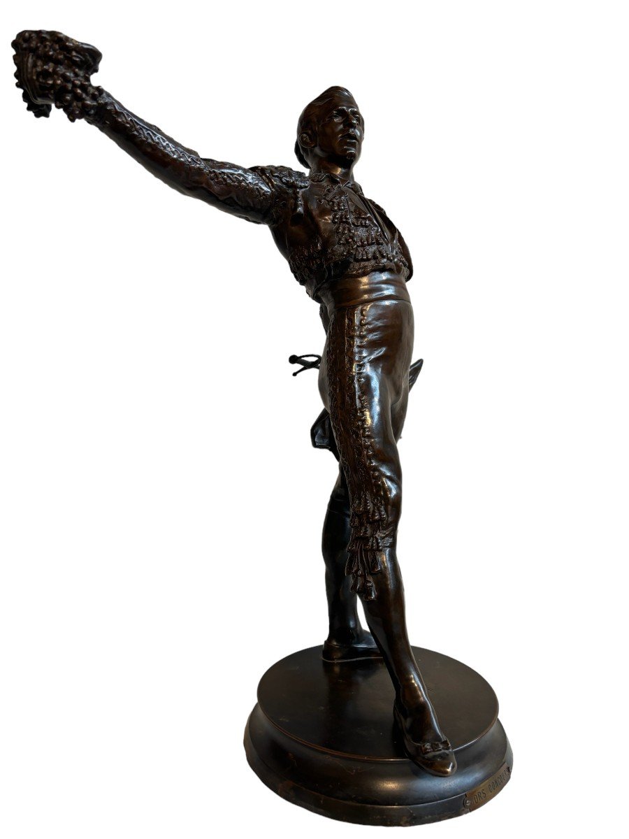 Grande Sculpture En Bronze d'Un Matador 19ème.-photo-6