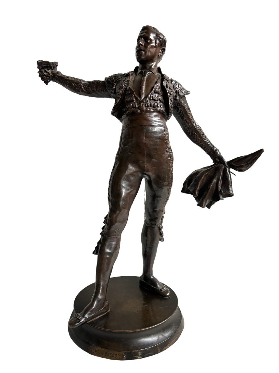 Grande Sculpture En Bronze d'Un Matador 19ème.