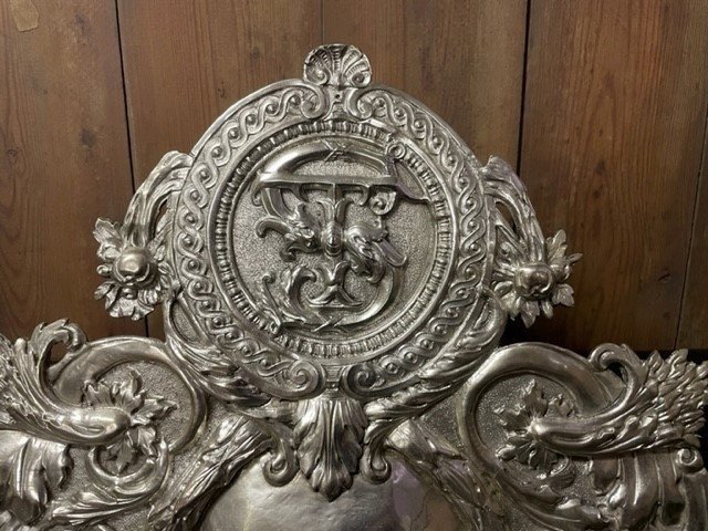 Pair Of Wall Sconces / Candle Holders In Silver Metal 19thc.-photo-4