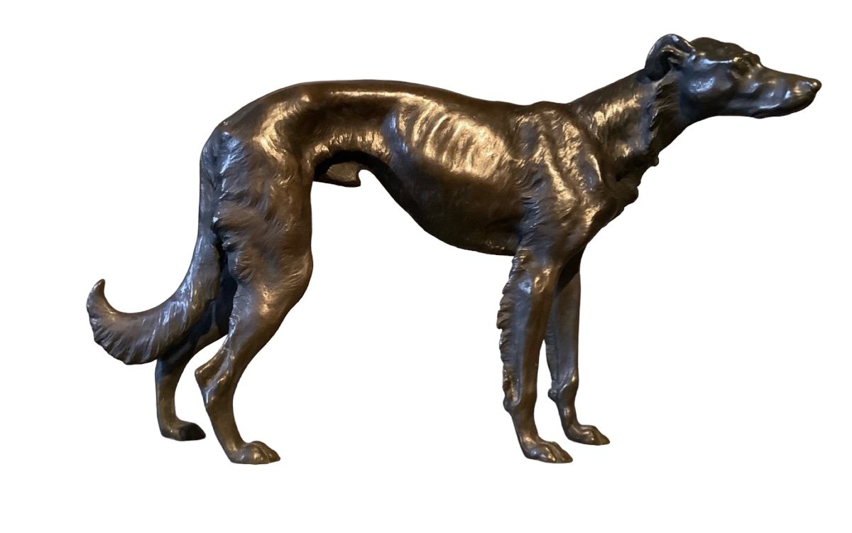 Bronze Greyhound From The 1930s Width 40cm 