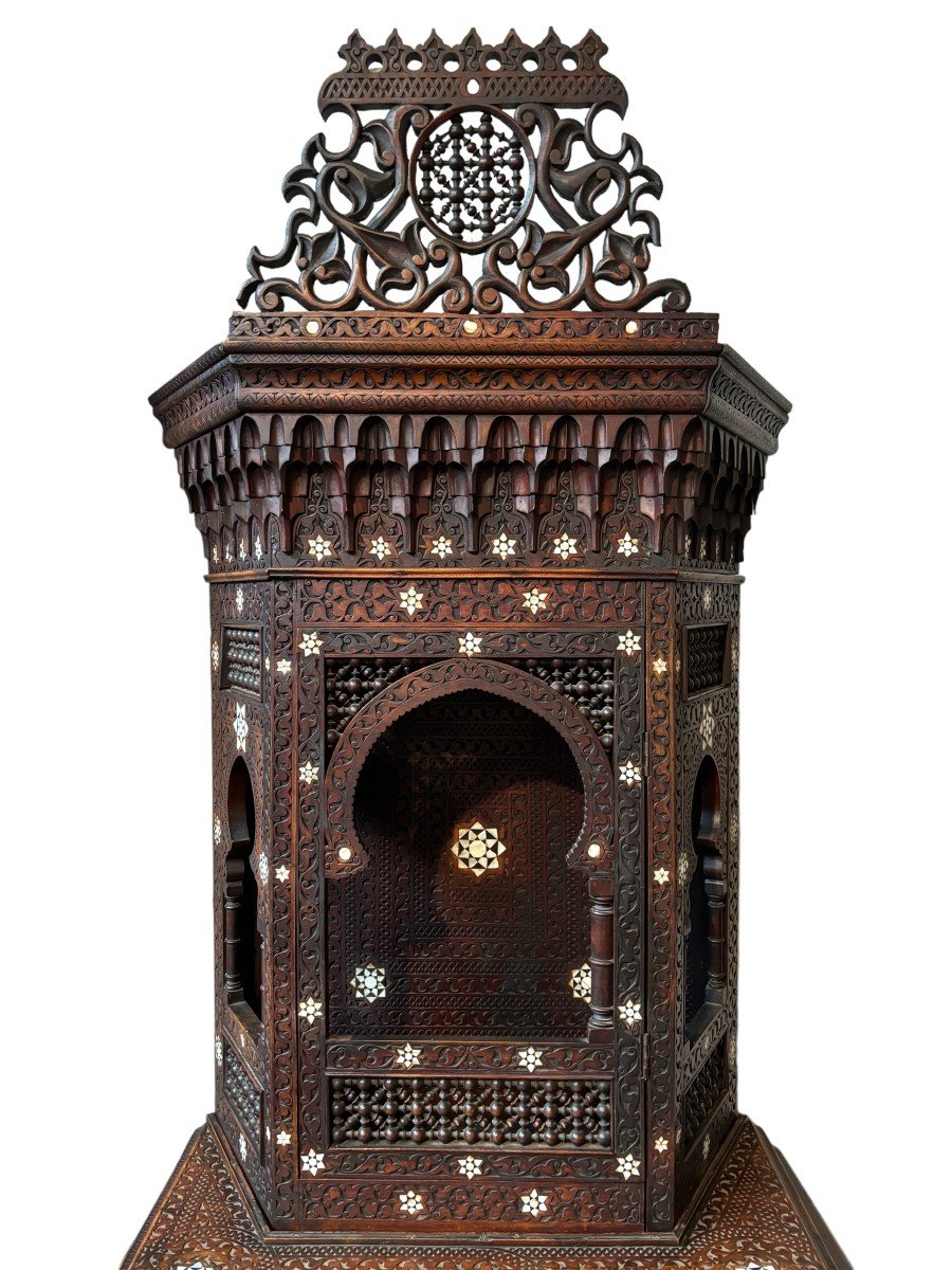Carved Furniture With Ebony And Mother-of-pearl Inlays. Syria, Early 19th Century.-photo-2