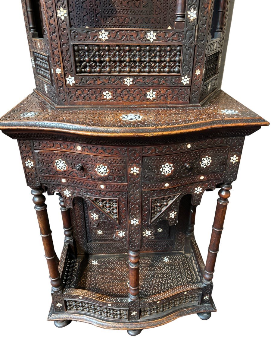 Carved Furniture With Ebony And Mother-of-pearl Inlays. Syria, Early 19th Century.-photo-4