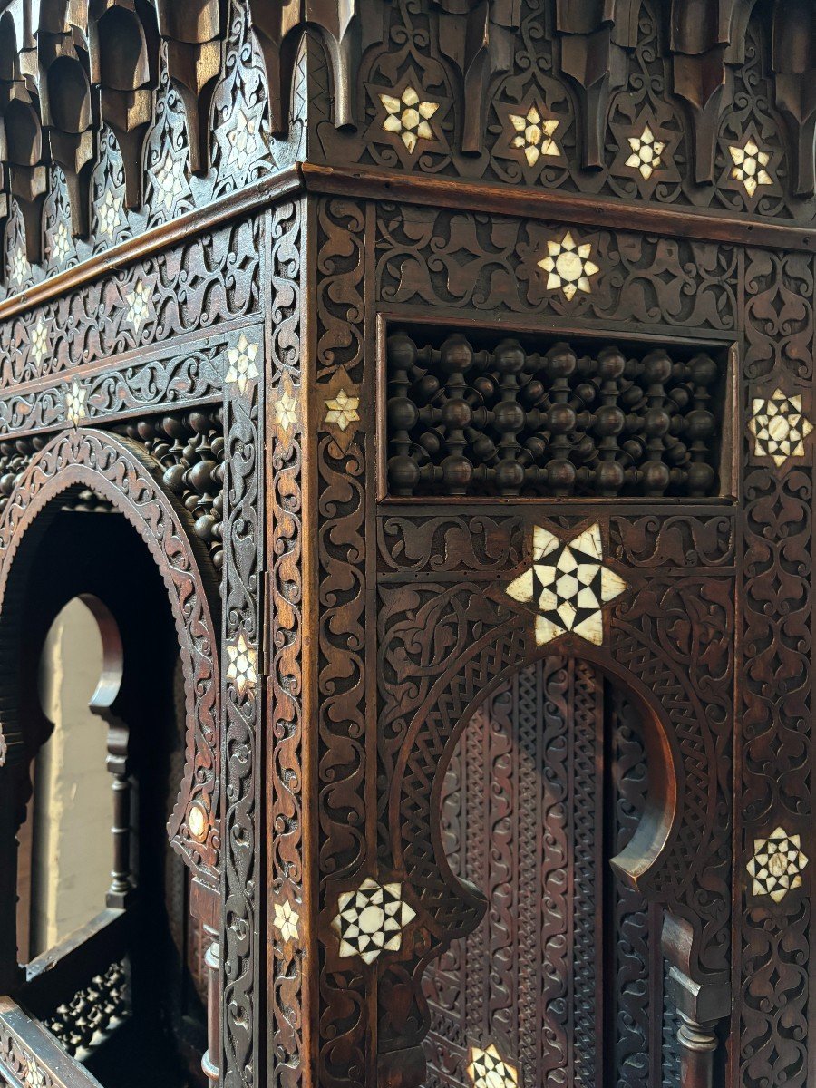 Carved Furniture With Ebony And Mother-of-pearl Inlays. Syria, Early 19th Century.-photo-7
