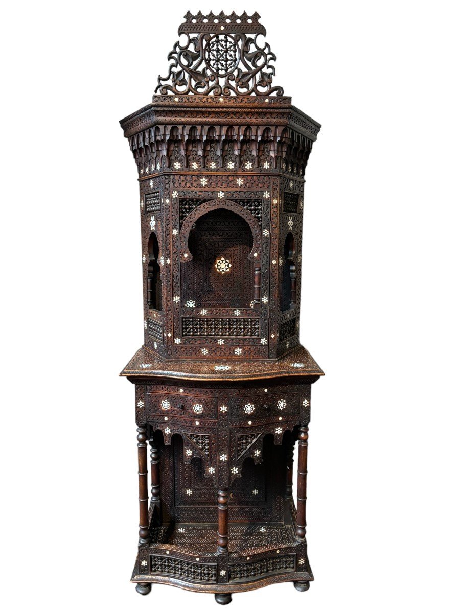 Carved Furniture With Ebony And Mother-of-pearl Inlays. Syria, Early 19th Century.