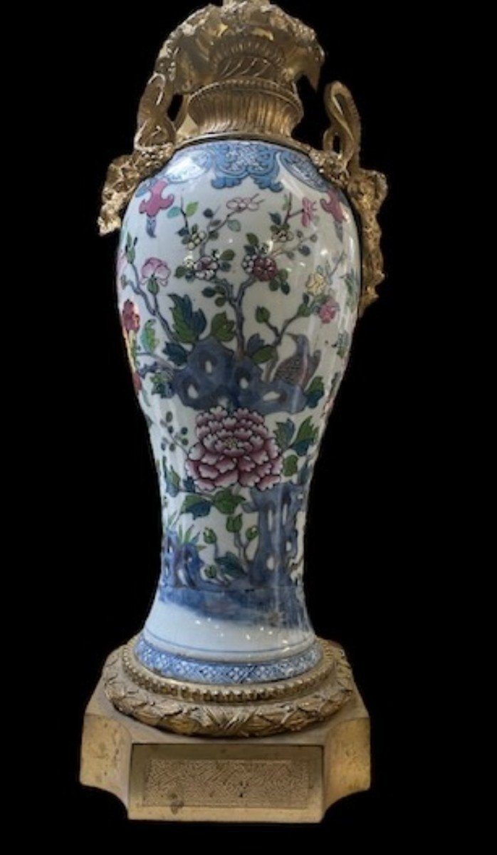 Paire De Vases Chinois De La Famille Rose Transformés En Lampadaires 19ème.-photo-6