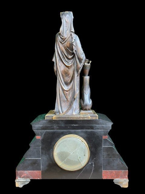 Pendule " Retour d'Egypte " En Bronze / Bronze Doré / Marbre 19ème.-photo-8