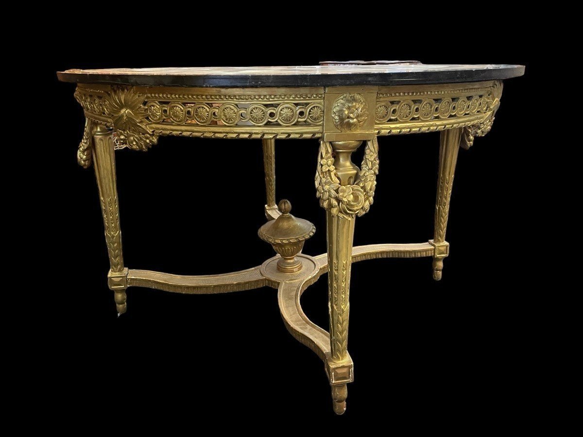 Large Louis XVI Style, Gilt Wooden Center Table 19thc.-photo-1