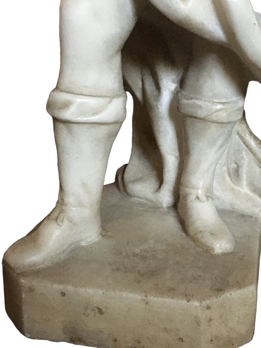 Un Très Belle Sculpture En Marbre Blanc Romain Vers1700 -photo-2