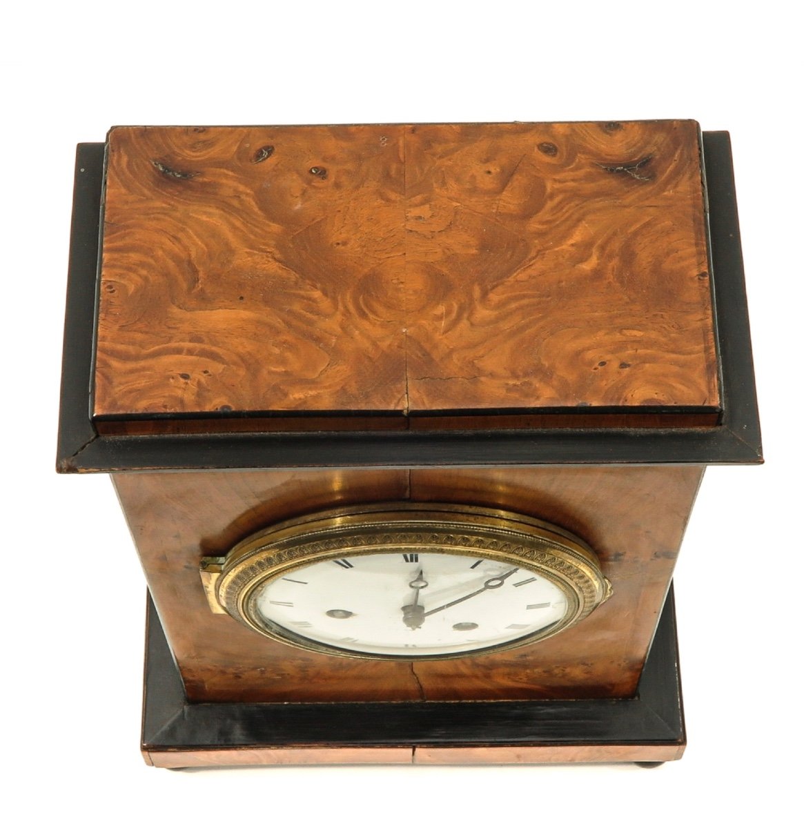 Mahogany Clock Chiming Quarter Hours 19th Century -photo-5