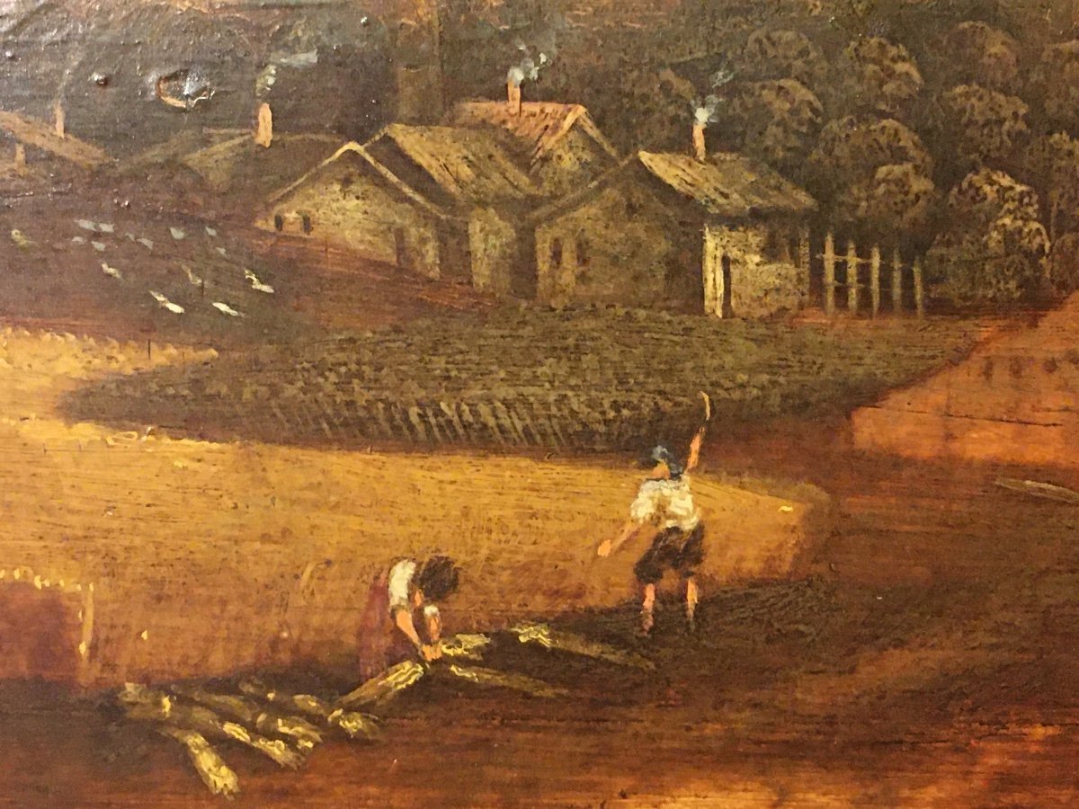 Oil Painting On Panel 113x48 Cm Flanders Around 1700 -photo-3
