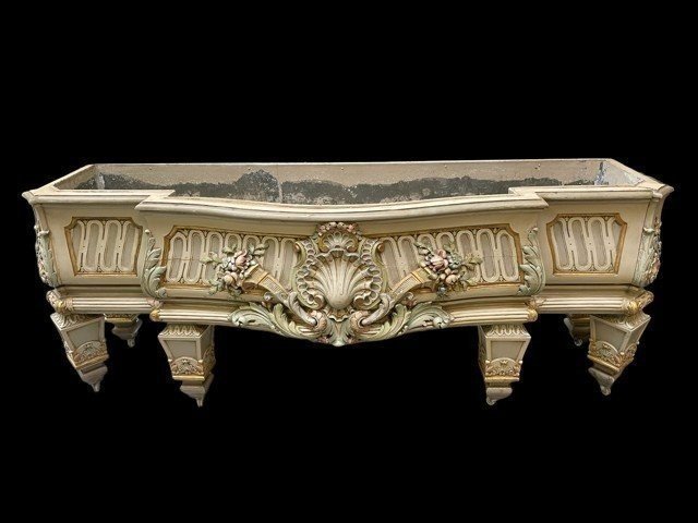 Very Large 19th Century Carved Wooden Planter (166 Cm).