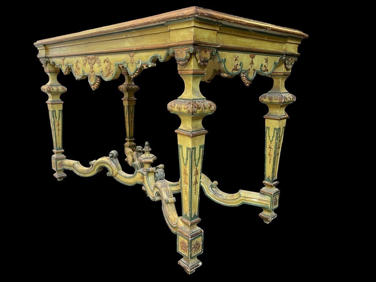 Late 19th Century Regency Style Painted Wood Center Table.-photo-4