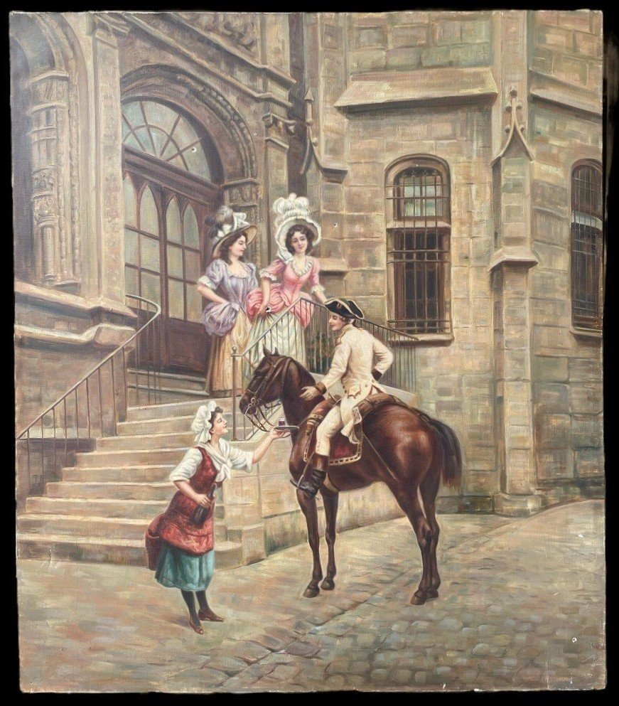 Ensemble De 3 Tableaux Décoratifs "nobles" Huile Sur Toile 1920-photo-2