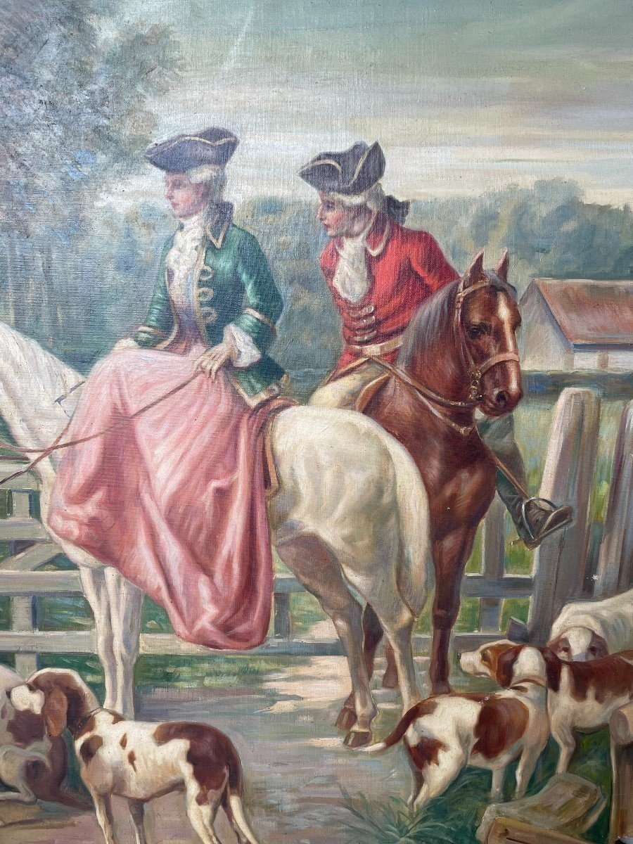 Ensemble De 3 Tableaux Décoratifs "nobles" Huile Sur Toile 1920-photo-3