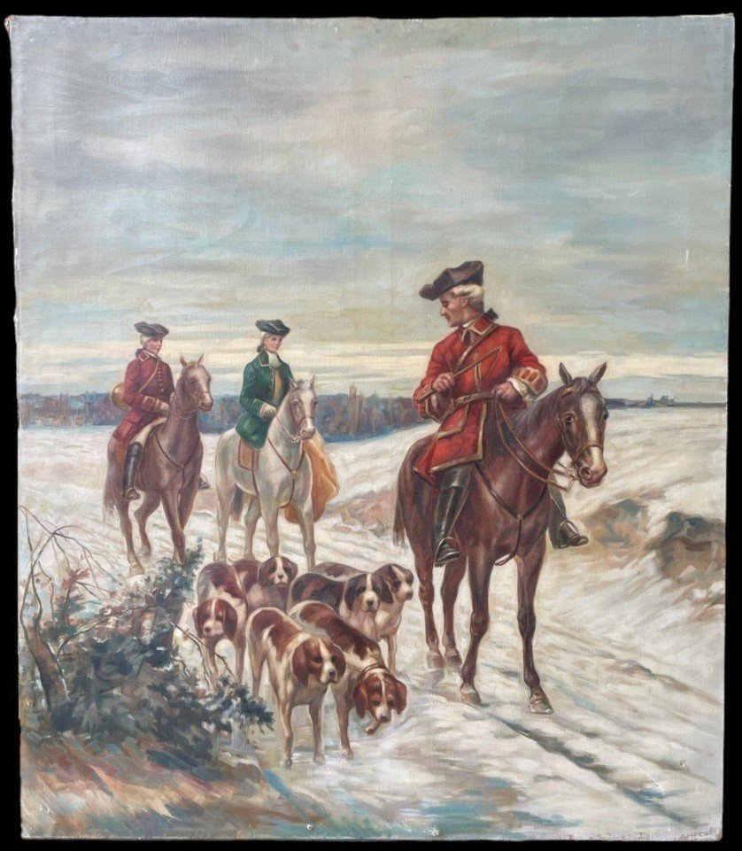 Ensemble De 3 Tableaux Décoratifs "nobles" Huile Sur Toile 1920