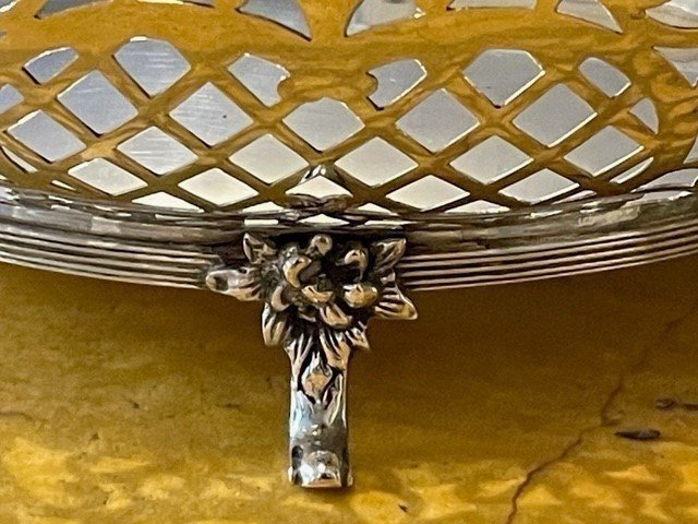 Belle Corbeille à Pain Ajourée En Argent De Style Louis XVI.-photo-3