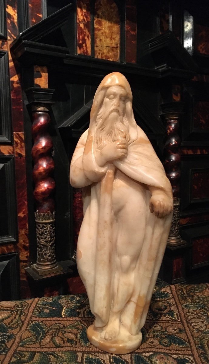Alabaster Sculpture Representing Winter Circa 1600-photo-2