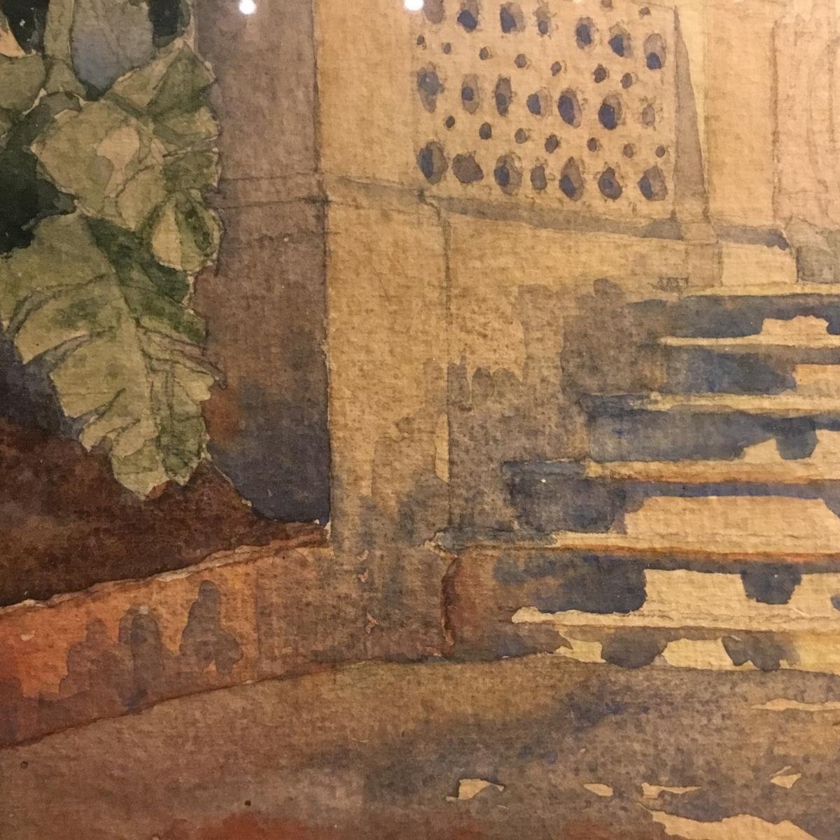 A Very Beautiful  Watercolor France Circa 1900 -photo-7
