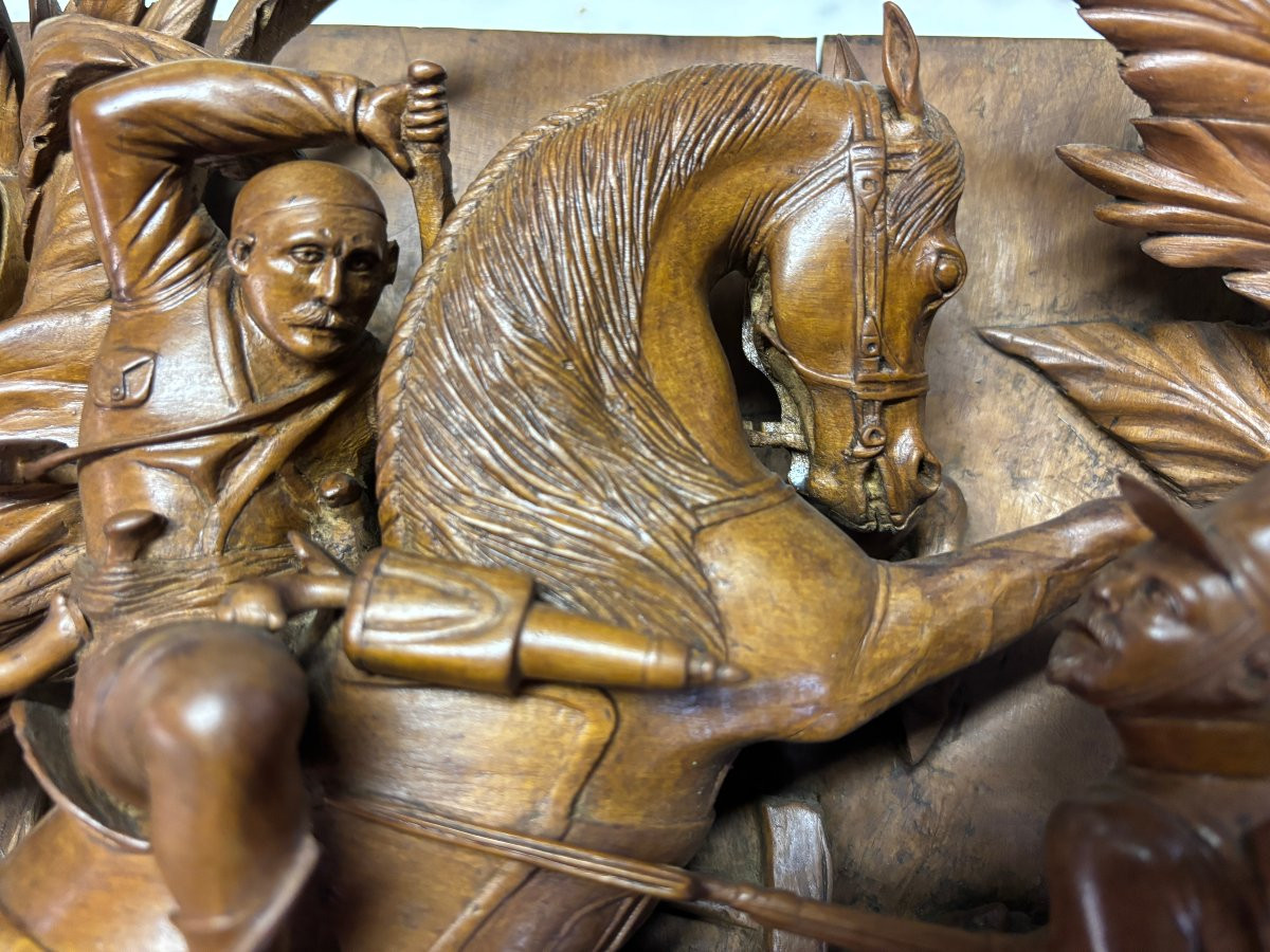 Bas-relief, Very Deeply Carved, In Fruit Wood, 19th Century-photo-5