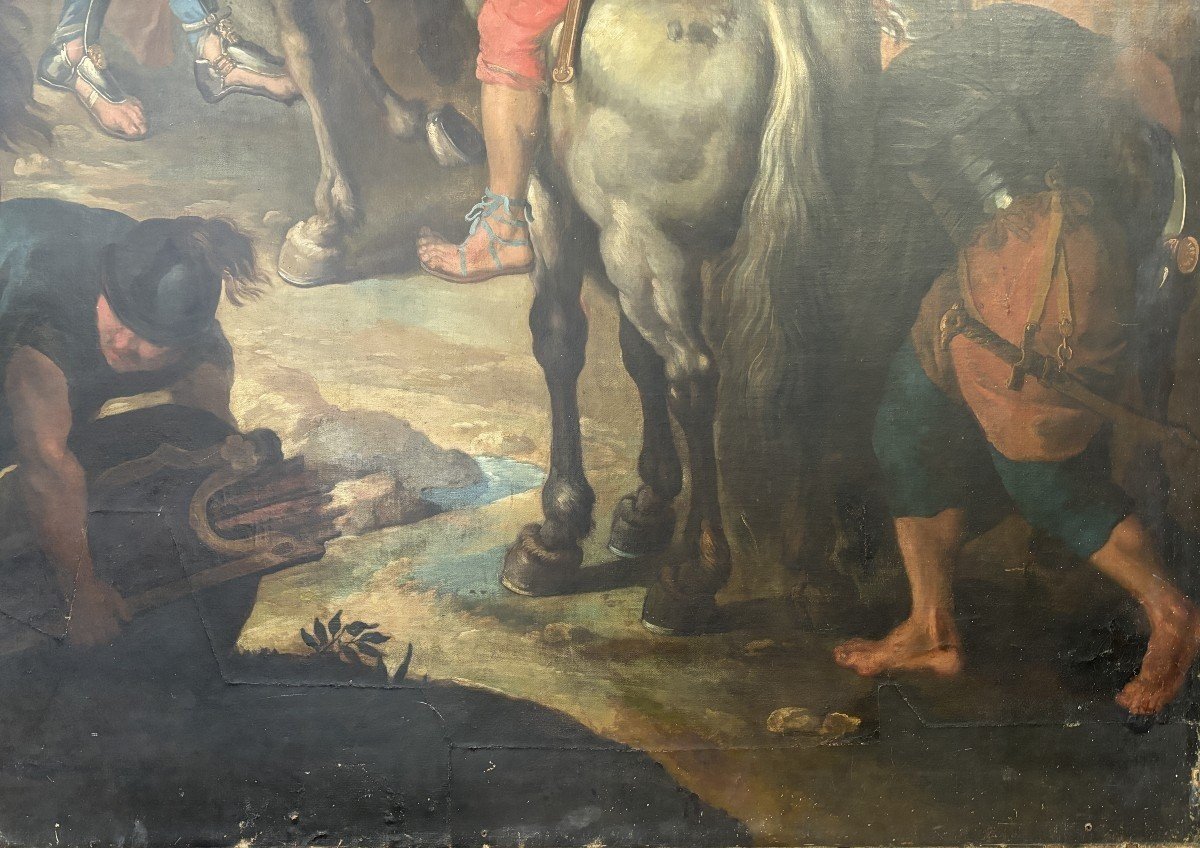 Very Large Decorative Oil Painting On Canvas 18th Century (281 X 224 Cm)-photo-7