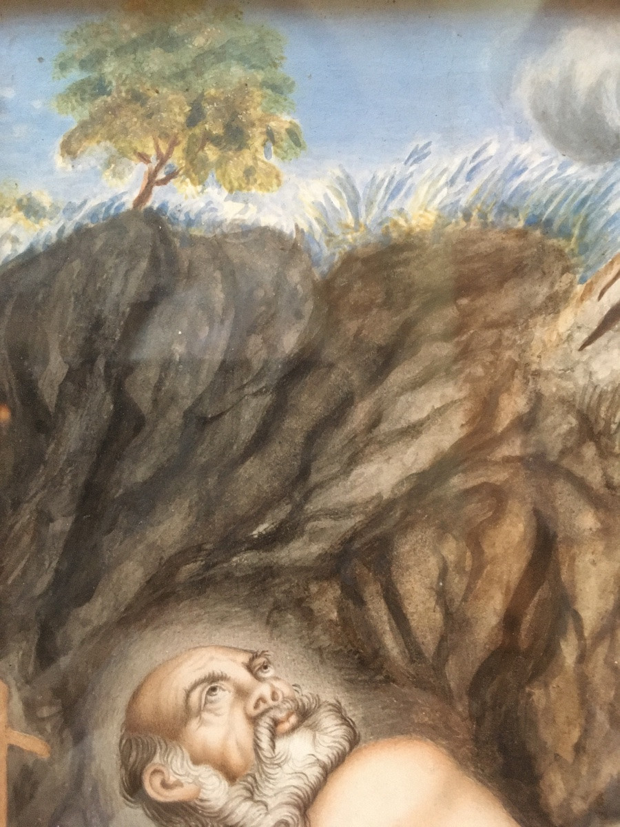 St Hieronymus Dans Le Désert 17e Siècle -photo-2