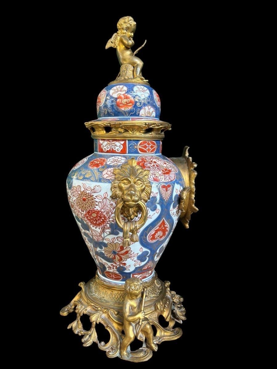 Large 19th Century Porcelain And Gilt Bronze Fireplace Set.-photo-5