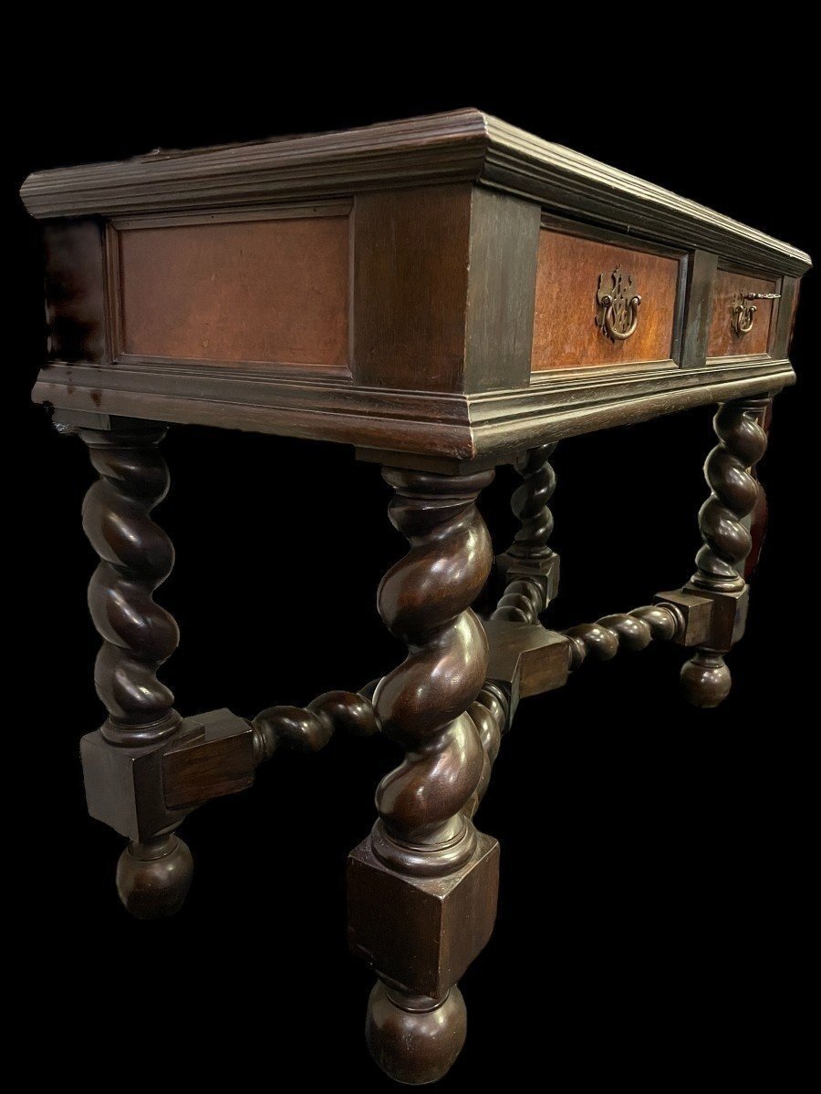 19th Century Colonial Cabinet In Ebony And Burnt Wood.-photo-1