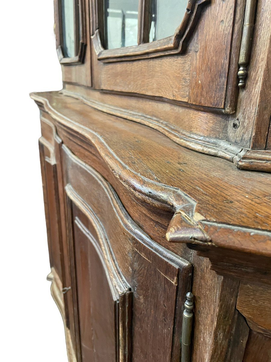 18th Century Oak Display Cabinet With 4 Curved Doors.-photo-4