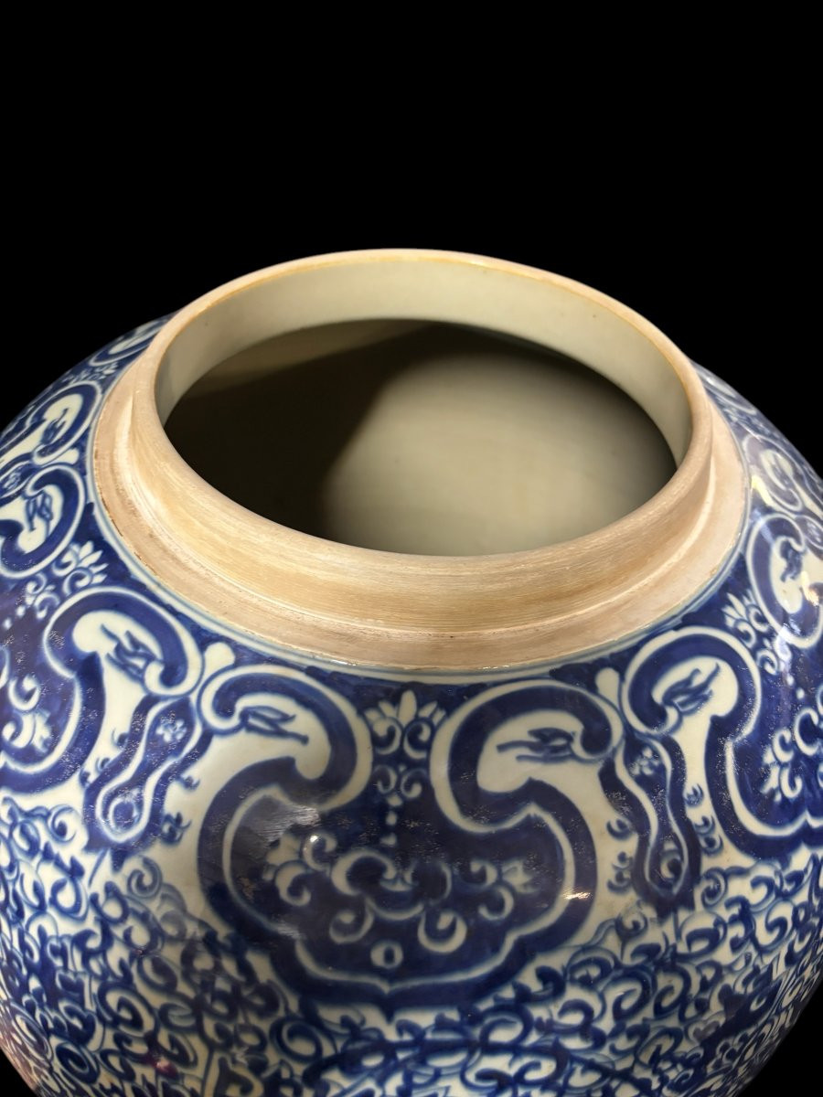 Paire De Très Grands Vases à Couvercle En Porcelaine , 20ème ( 82 Cm ).-photo-4