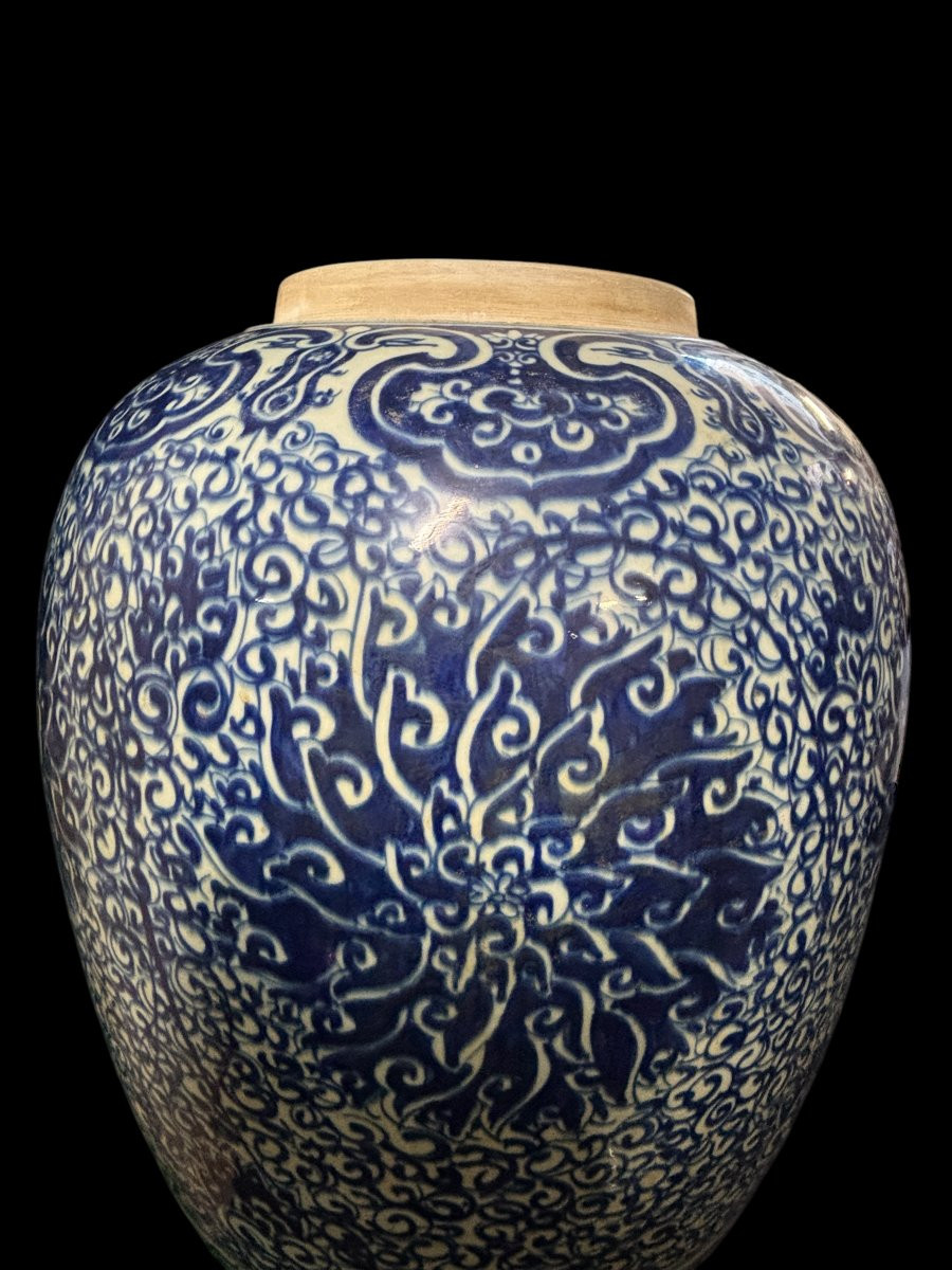 Paire De Très Grands Vases à Couvercle En Porcelaine , 20ème ( 82 Cm ).-photo-5