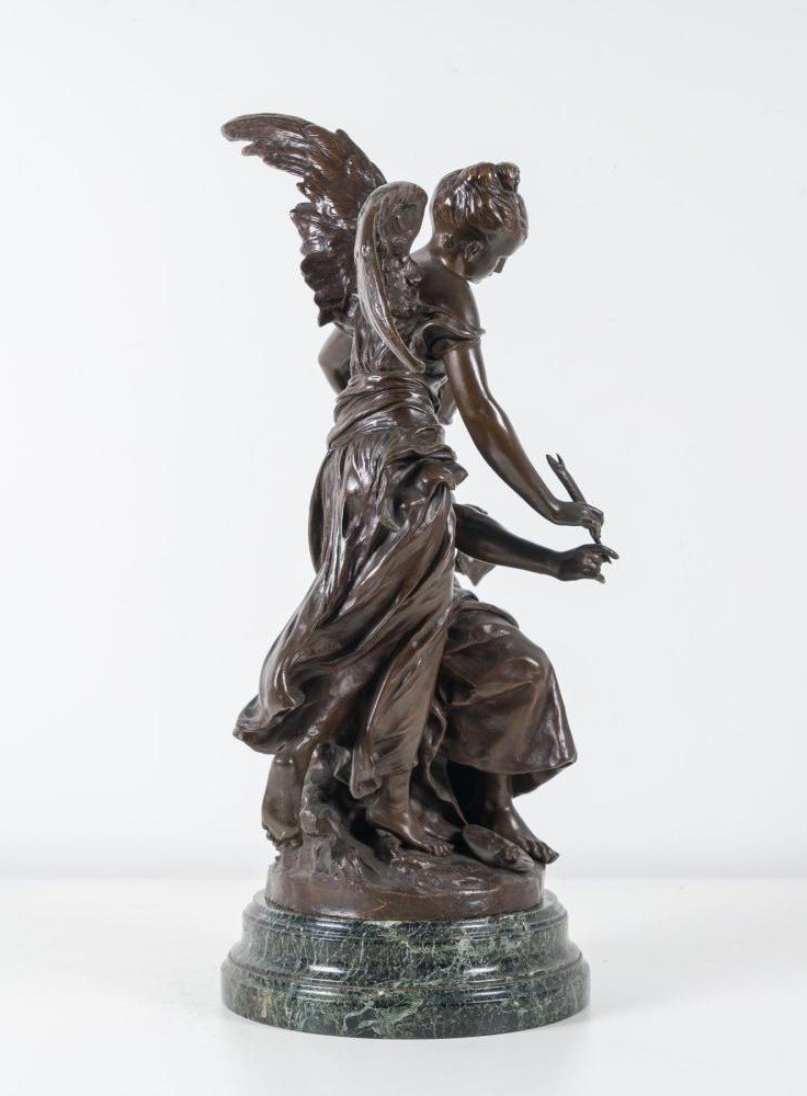 Bronze Sculpture "allegory Of The Arts" By Henri Plé, 19th Century.-photo-2