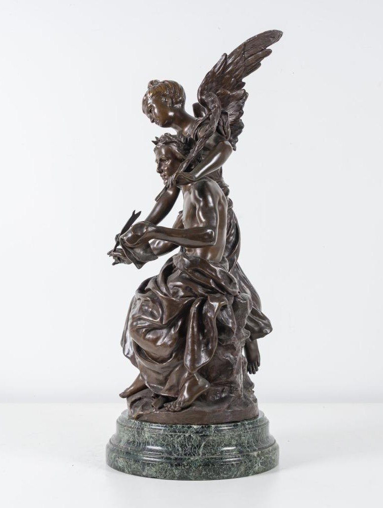 Bronze Sculpture "allegory Of The Arts" By Henri Plé, 19th Century.-photo-3