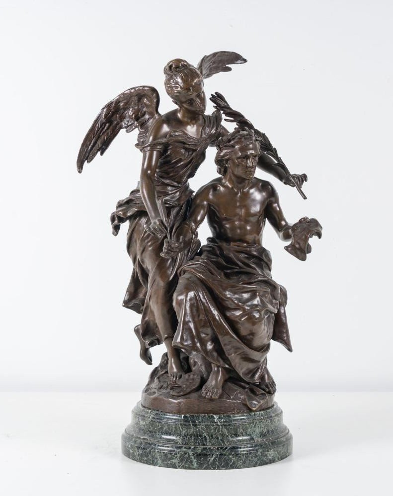 Bronze Sculpture "allegory Of The Arts" By Henri Plé, 19th Century.-photo-8