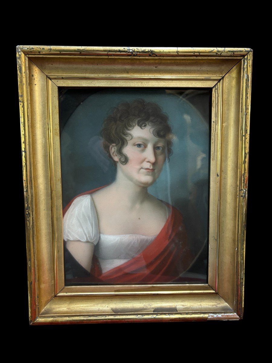 Pair Of 19th Century Pastel Portraits.-photo-2