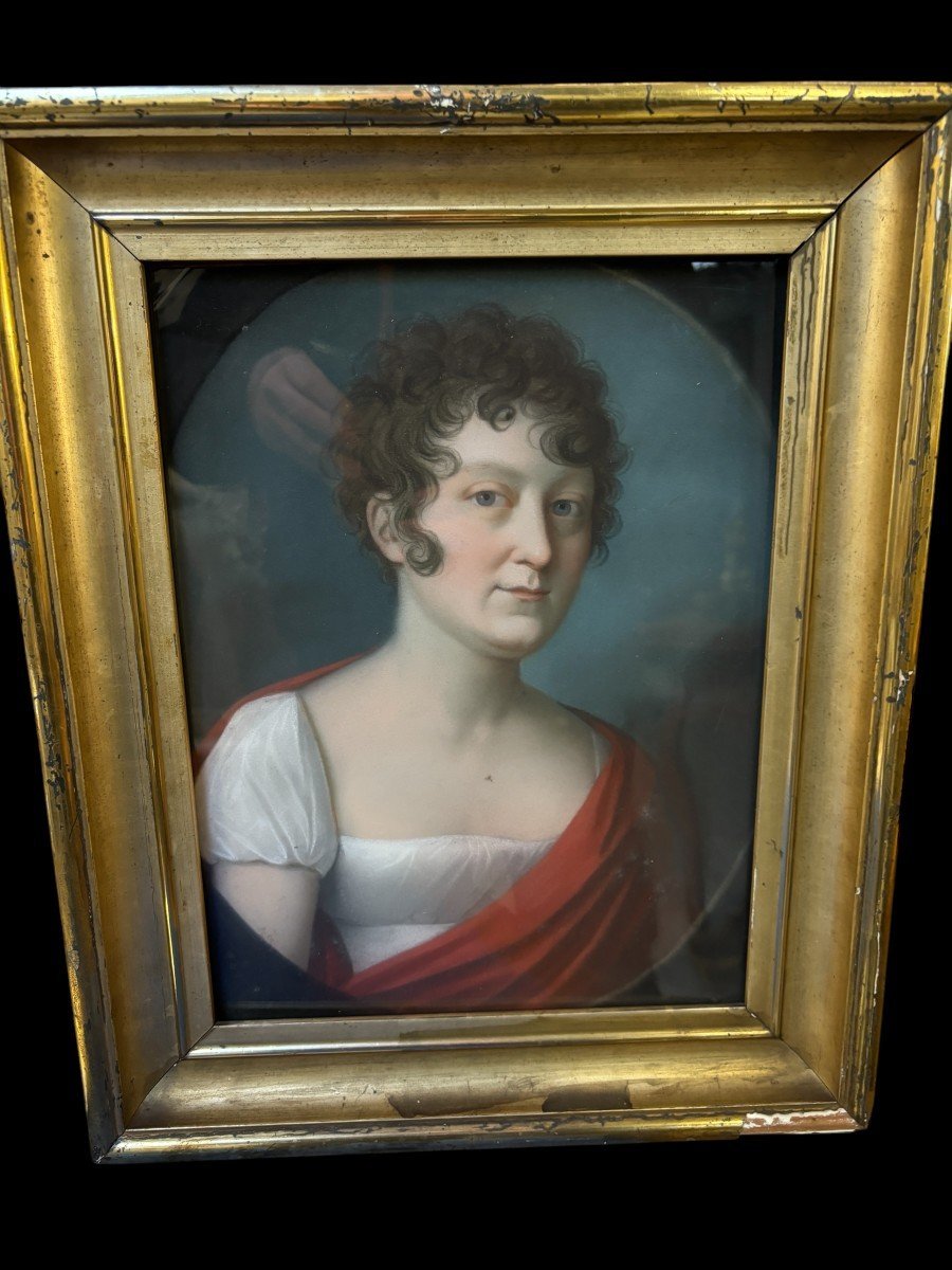 Pair Of 19th Century Pastel Portraits.-photo-7