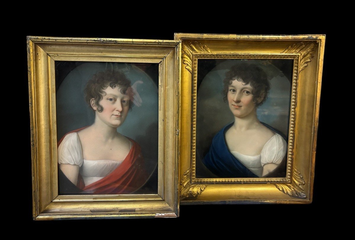 Pair Of 19th Century Pastel Portraits.